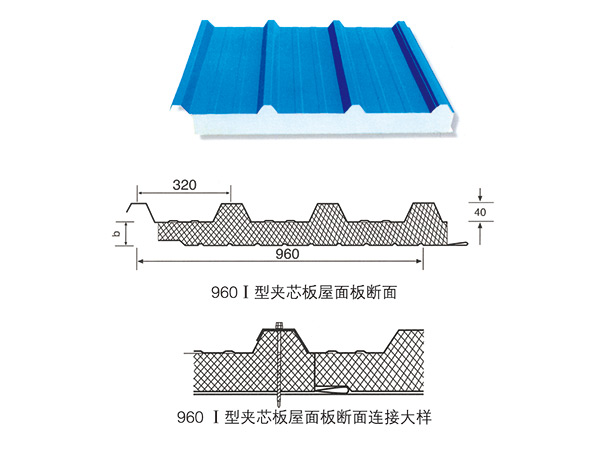 960I型夹芯板屋面板